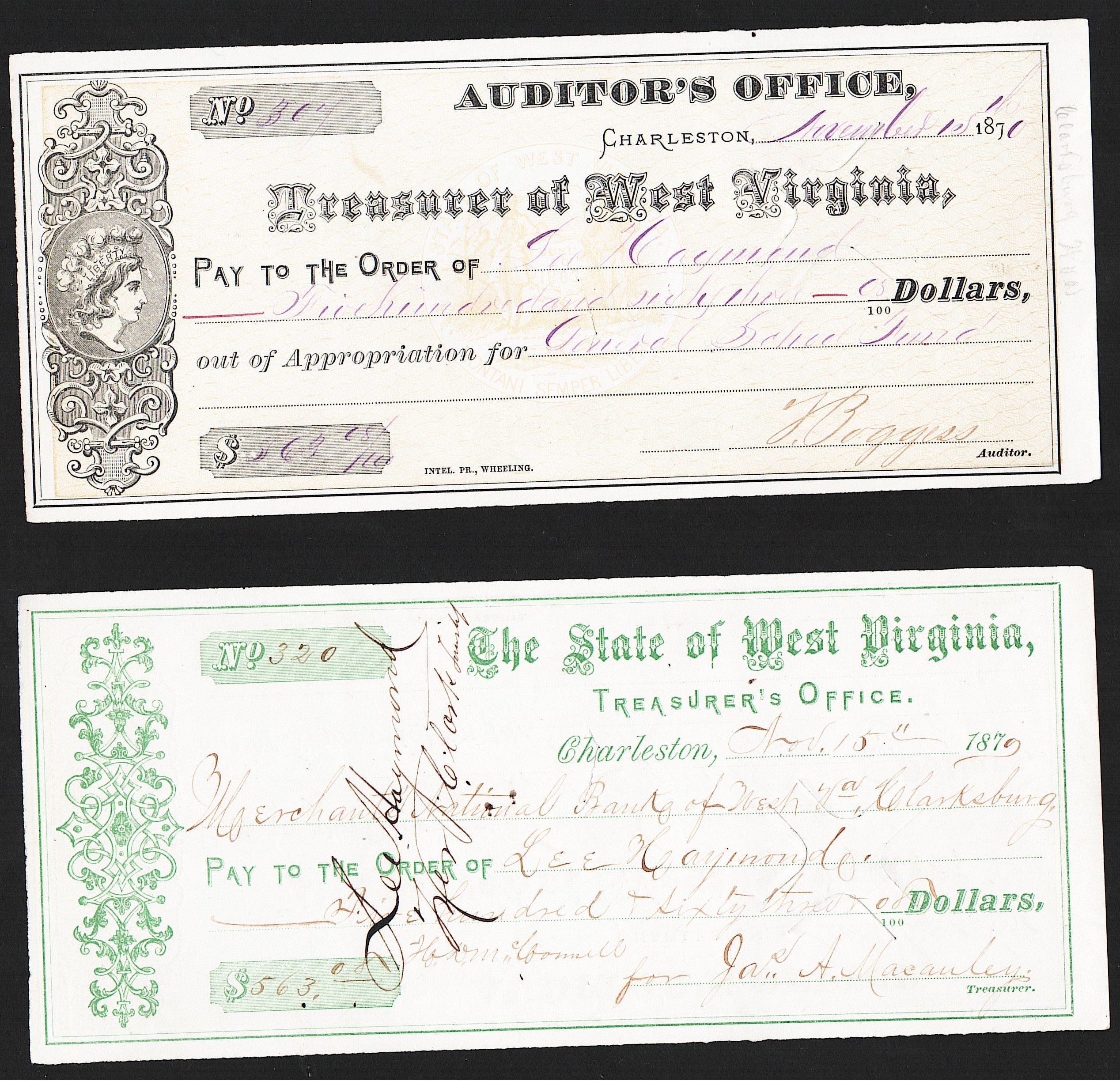 563 доллара 1870г США - USA West Virginia