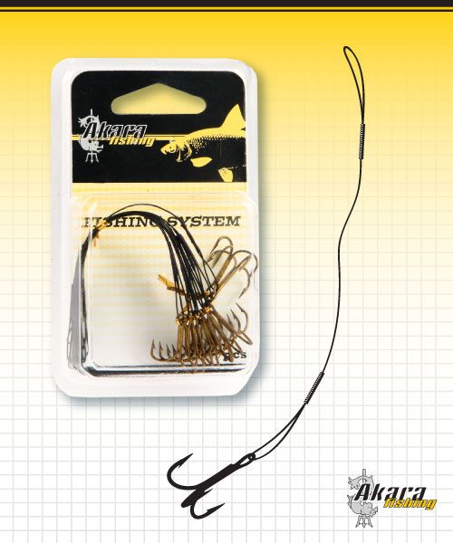 Снасточка Akara мод. A 10см 1х7-15кг №4 тройник