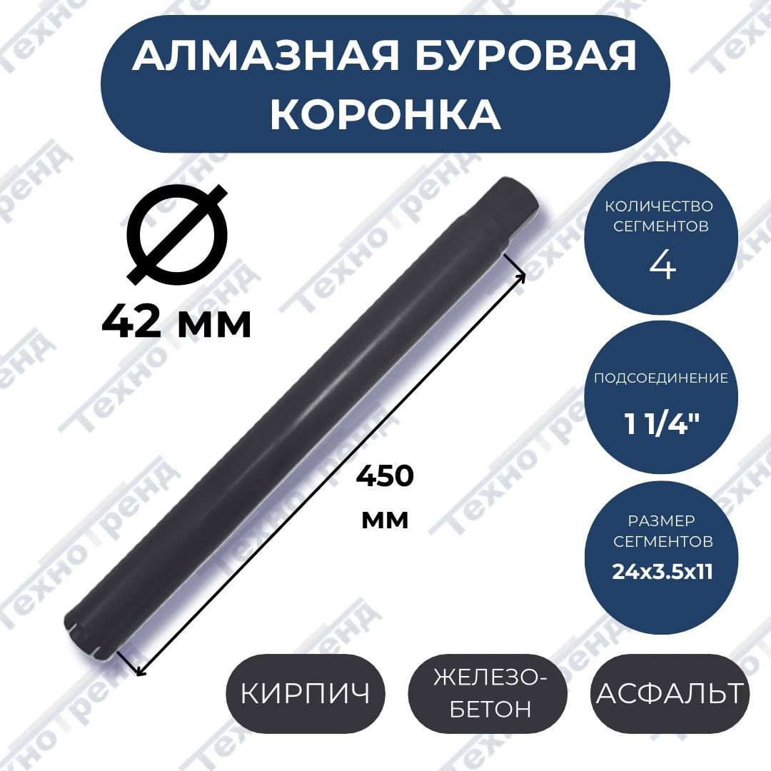 Алмазнаябуроваякоронка42Ar11/4L450Мокрый/сухойрез