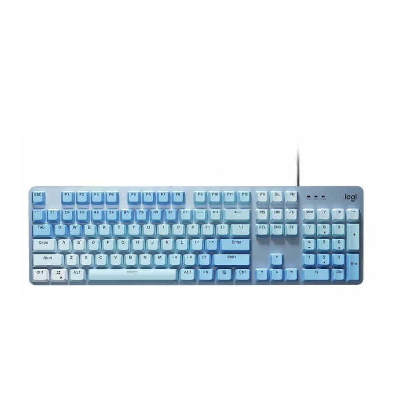 Alzzlie Клавиатура проводная Logitech K845,blue,blue Axis, Английская раскладка, лазурный