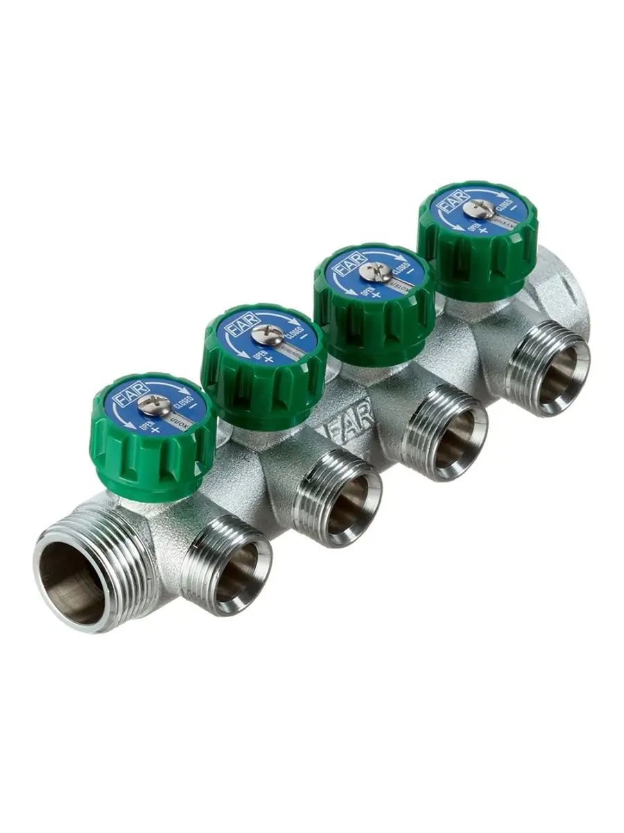 Коллектор far 5. Коллектор far 1 3/4. Регулирующий коллектор 1(вр-нр) с 3 отв. Far регулирующий проходной коллектор вр-нр 1" с 4 отводами 3/4" fk 3824 134. Коллектор far 1 х1/2.