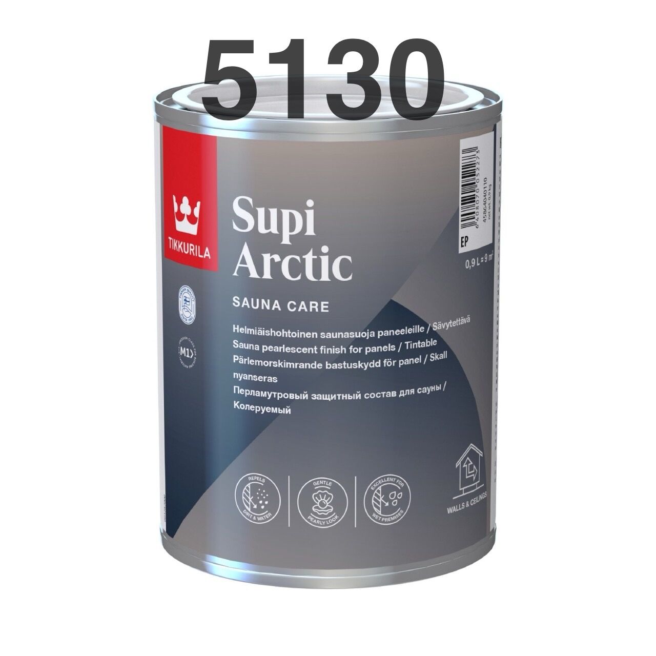 Tikkurila Supi Arctic/Тиккурила Супи Арктик, 0.9л, цвет 5130 перламутровый защитный состав для бань