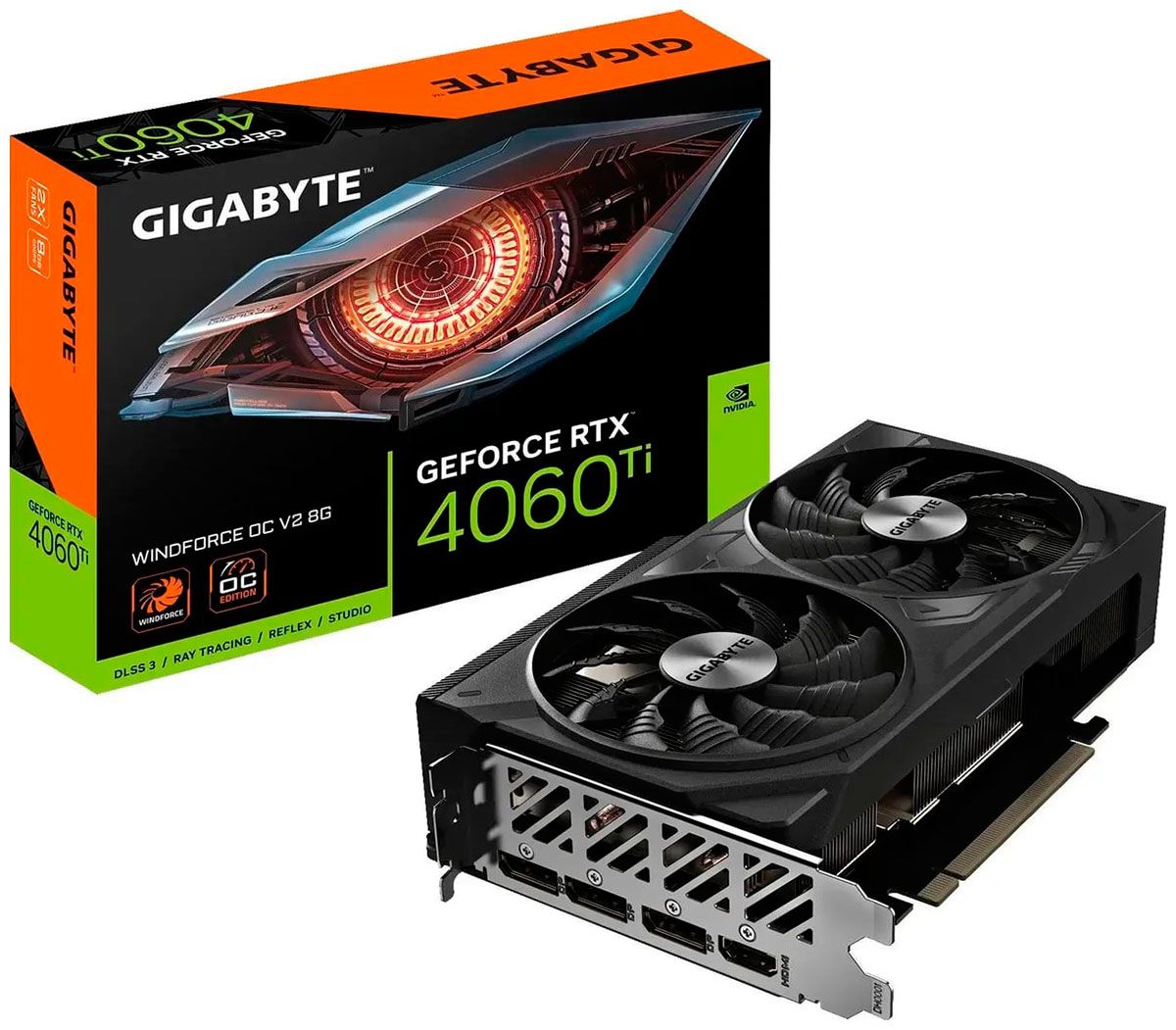 GigabyteВидеокартаGeForceRTX4060TiGeForceRTX4060Ti8Gb(GV-N406TWF2OCV2-8GD)8ГБ(GeForceRTX4060Ti8Gb(GV-N406TWF2OCV2-8GD))