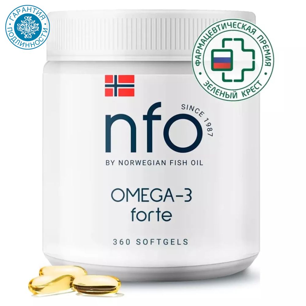 Norwegian Fish Oil Омега-3 форте 3+, 360 капсул