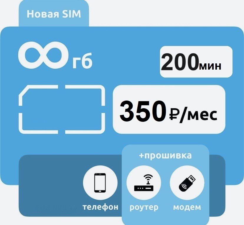 SIM-карта Безлимитный интрнет (Вся Россия)