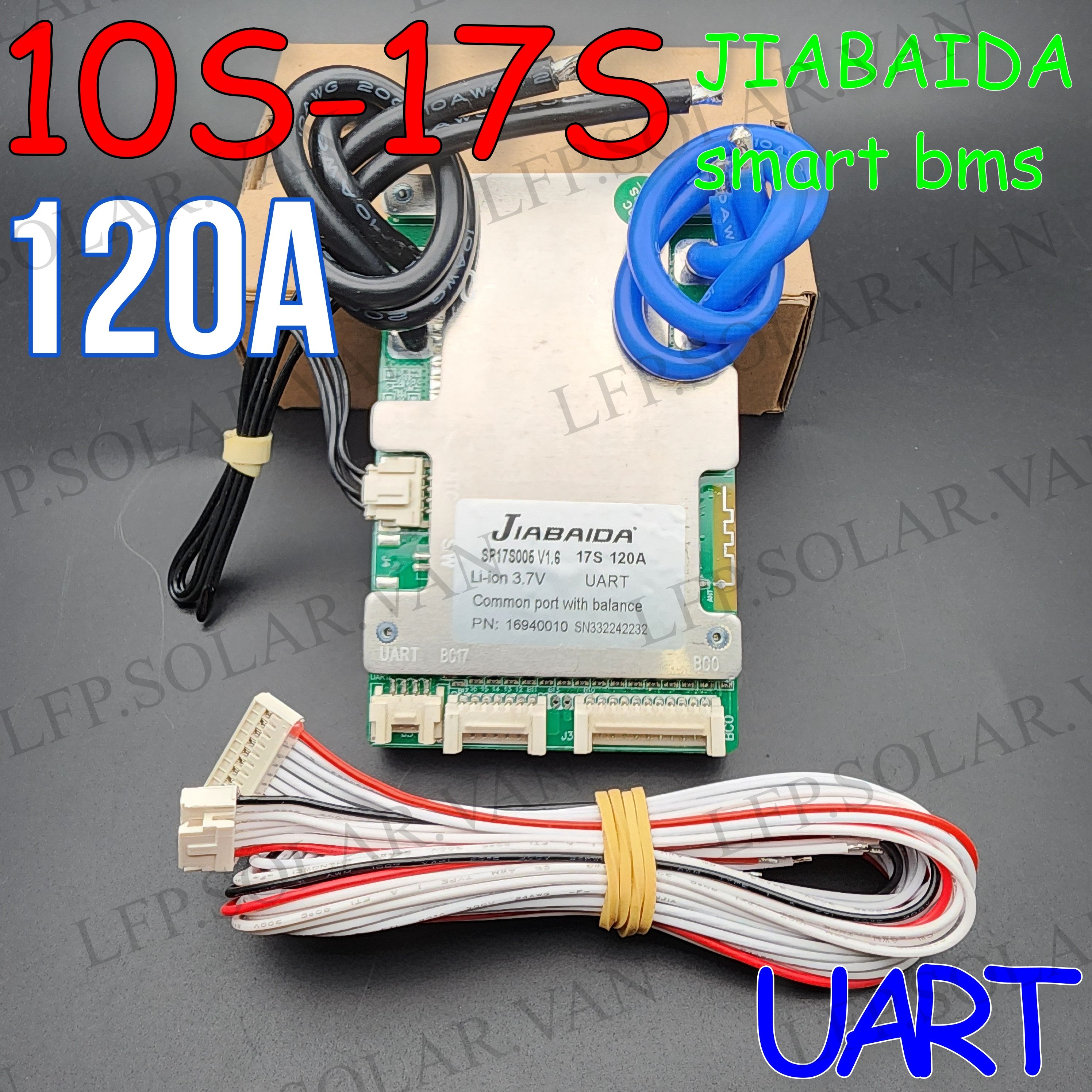 плата smart BMS 120a универсальная 10s, 11s, 12s, 13s, 14s,15s, 16s и 17s SP17S005 JIABAIDA - JBD