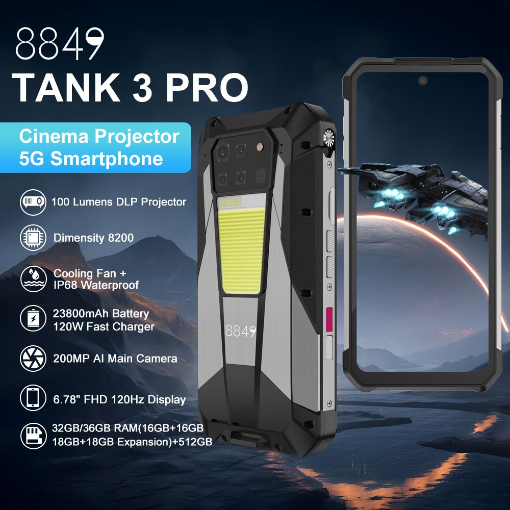 Смартфон Unihertz Прочный 8849 Tank 3 Pro глобальной версии 5G, 32 