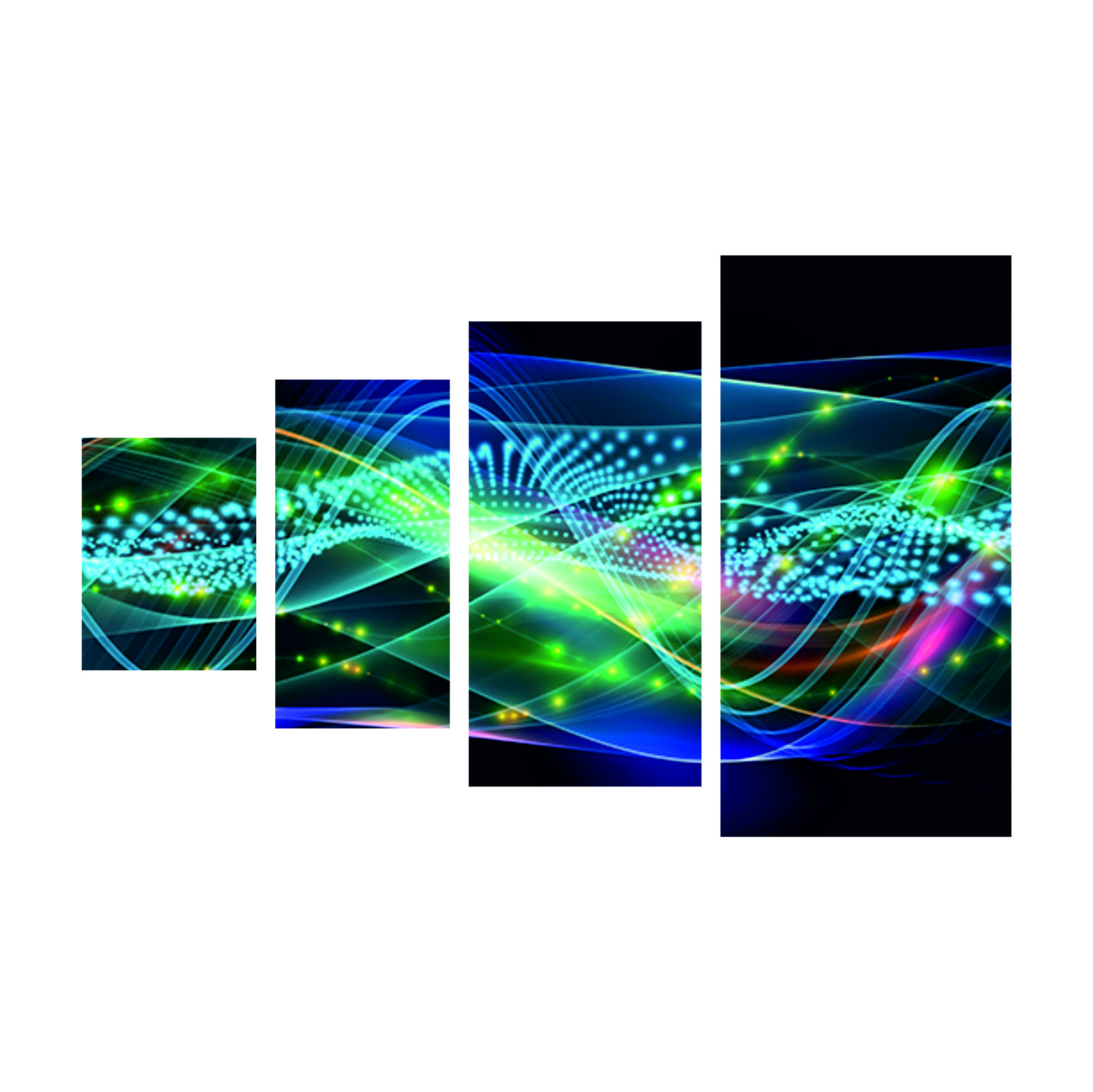 Картина модульная на холсте Волны 134х80, 4 модуля