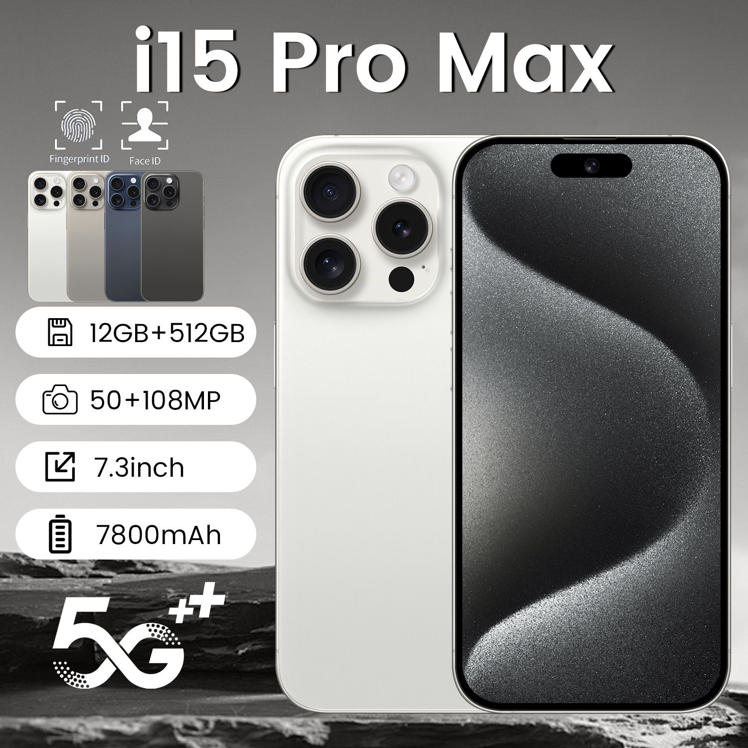 AstarryСмартфонi15ProMax10ядер(2ГГц),2SIM,In-cell,3040x1440,90Ггц,камера50Мп+3Мп,селфи-камера5Мп,NFC,5G,GPS,7800мАчGlobal12/512ГБ,белый..Уцененныйтовар