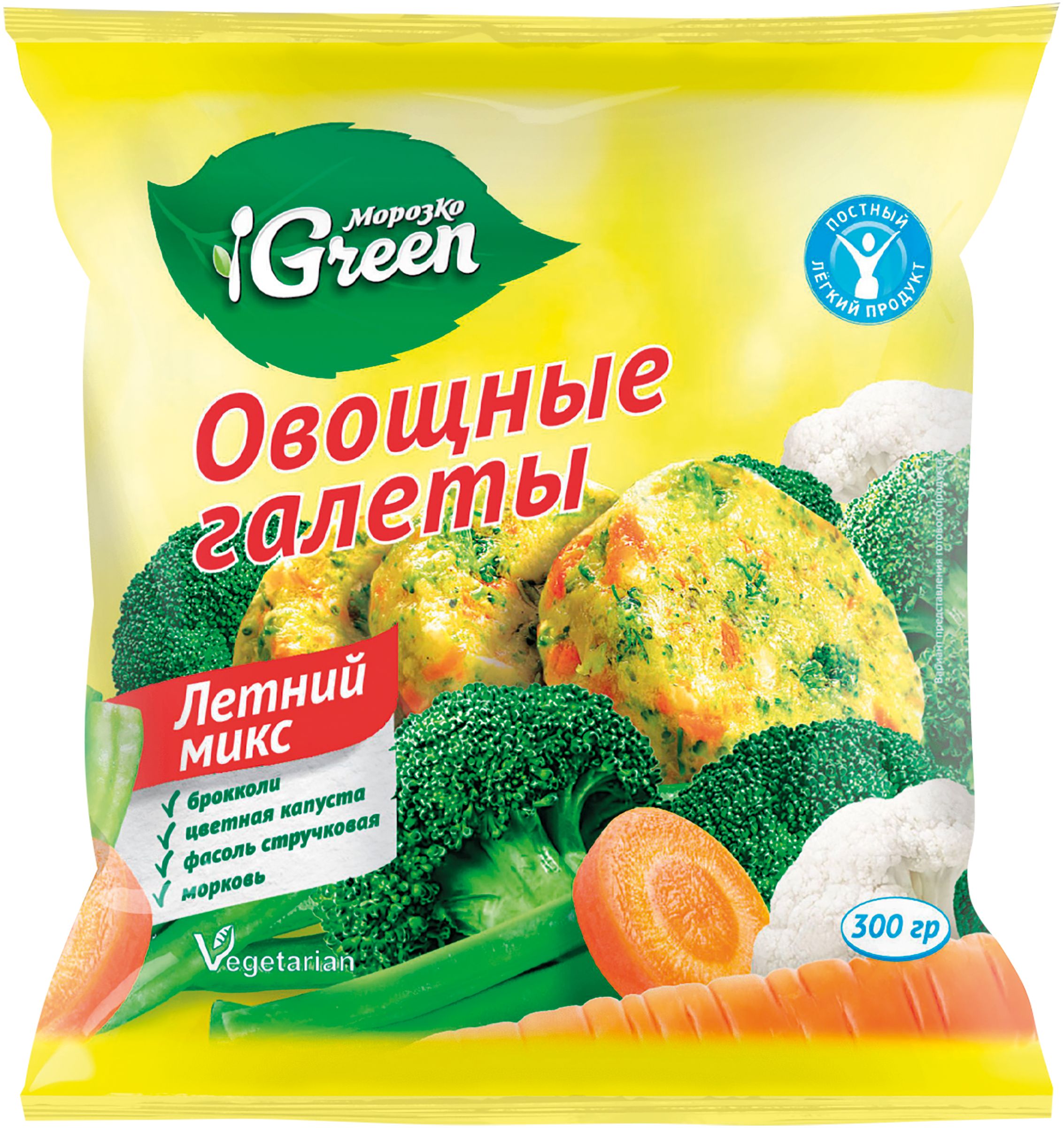 Овощные галеты МОРОЗКО GREEN Летний микс, 300г