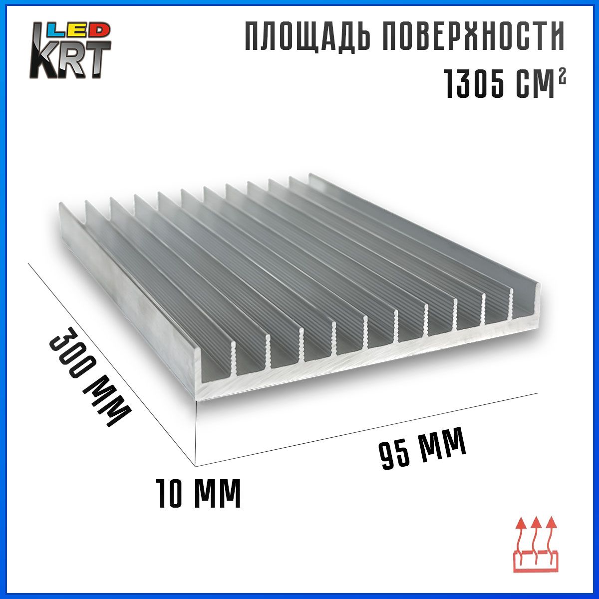 Радиаторныйалюминиевыйпрофиль95х13х300мм.Радиаторохлаждениясветодиодов,теплоотвод,охлаждениесветодиодов