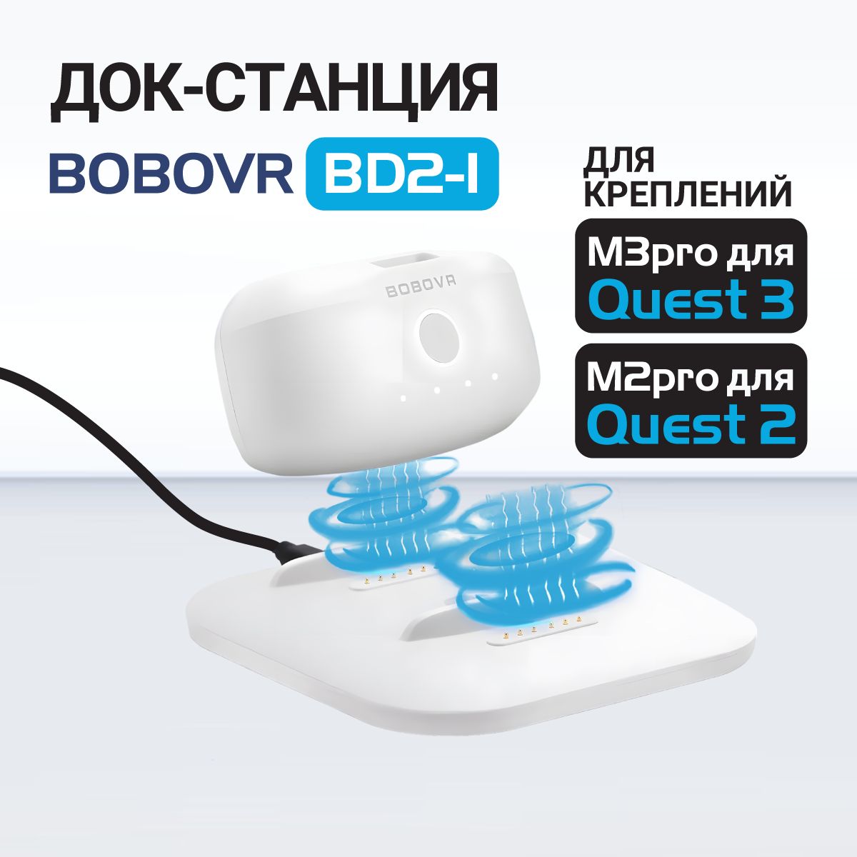 BoboVRBD2-1аккумуляторизаряднаястанцияOculusQuest3и3sкM3pro,M2pro