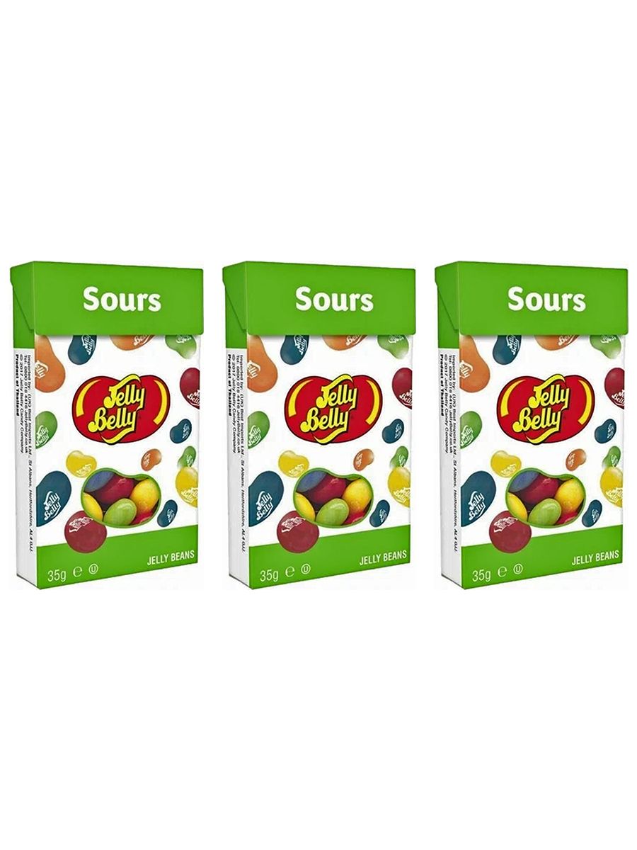 Жевательные конфеты Jelly Belly Кислые фрукты, 3 уп по 35 гр