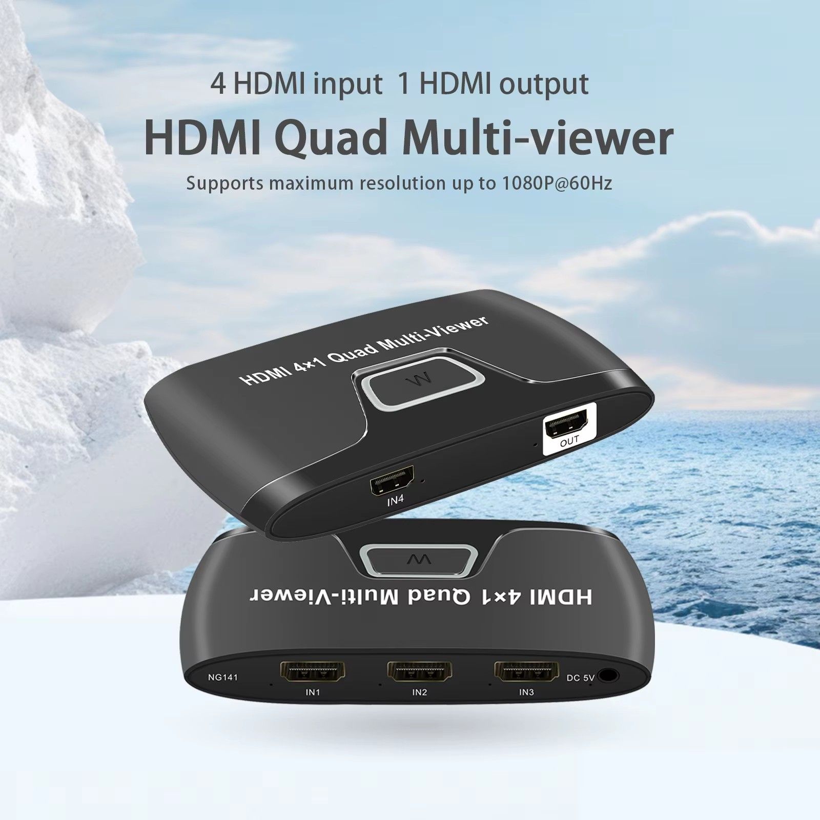 HDMI 4 - канальный мультидисплей 4x1, HDMI 4 - канальный распределитель экрана 4 в 1 выход, многодисплей бесшовно переключается, подходит для ПК - телевизоров