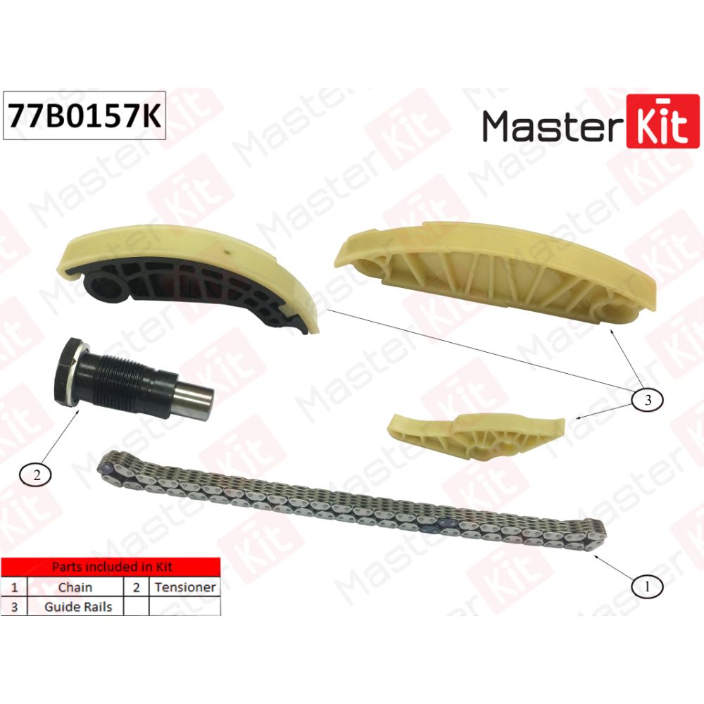 Комплект цепи ГРМ Volkswagen CJEE,CJXD MASTERKIT MASTERKIT 77B0157K