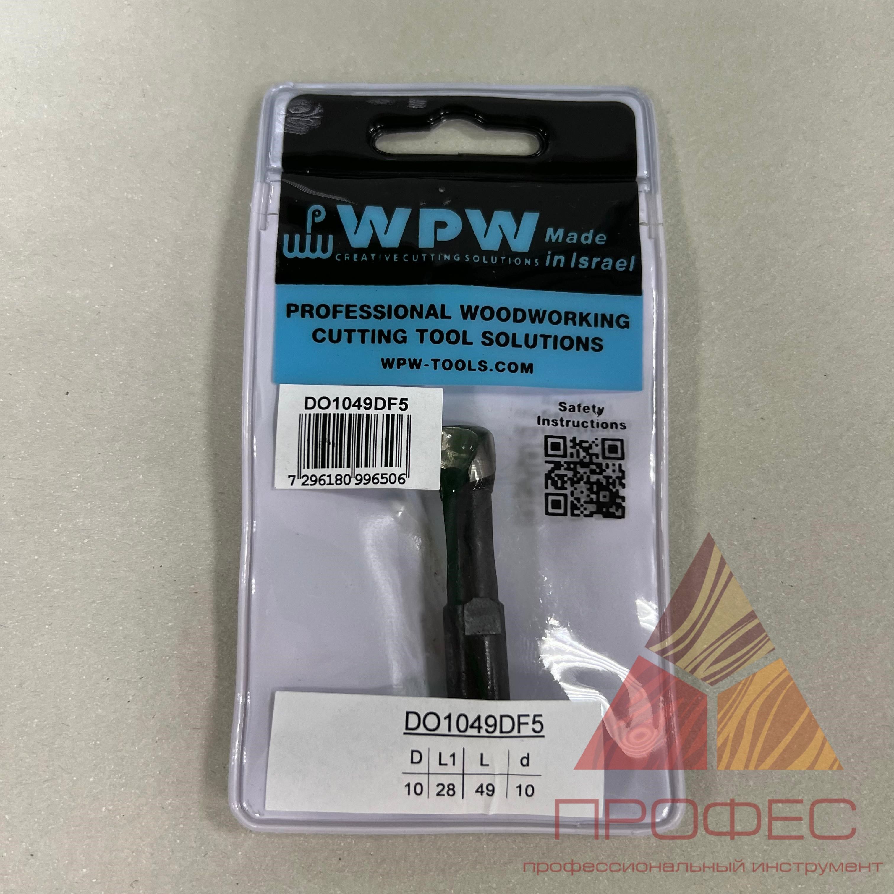 ФрезаWPWDominoDF500D10B28L49Z2хвостовикM6Х0,75(АналогFestool493493)