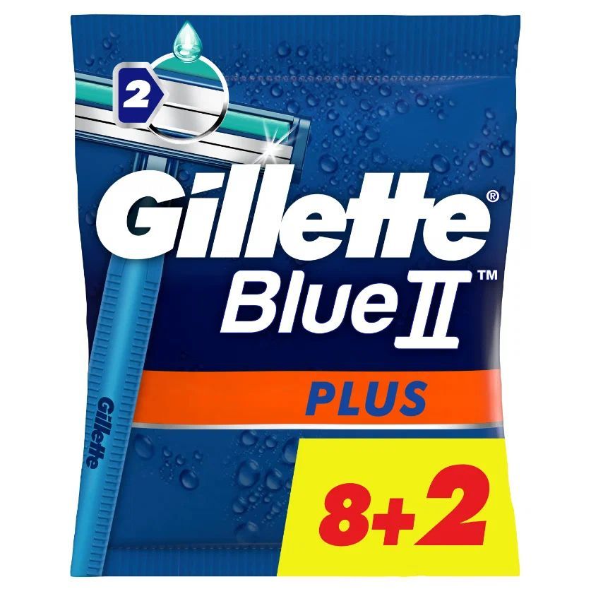 Однораз станки Gillette Blue II Plus 8+2шт бесплатно