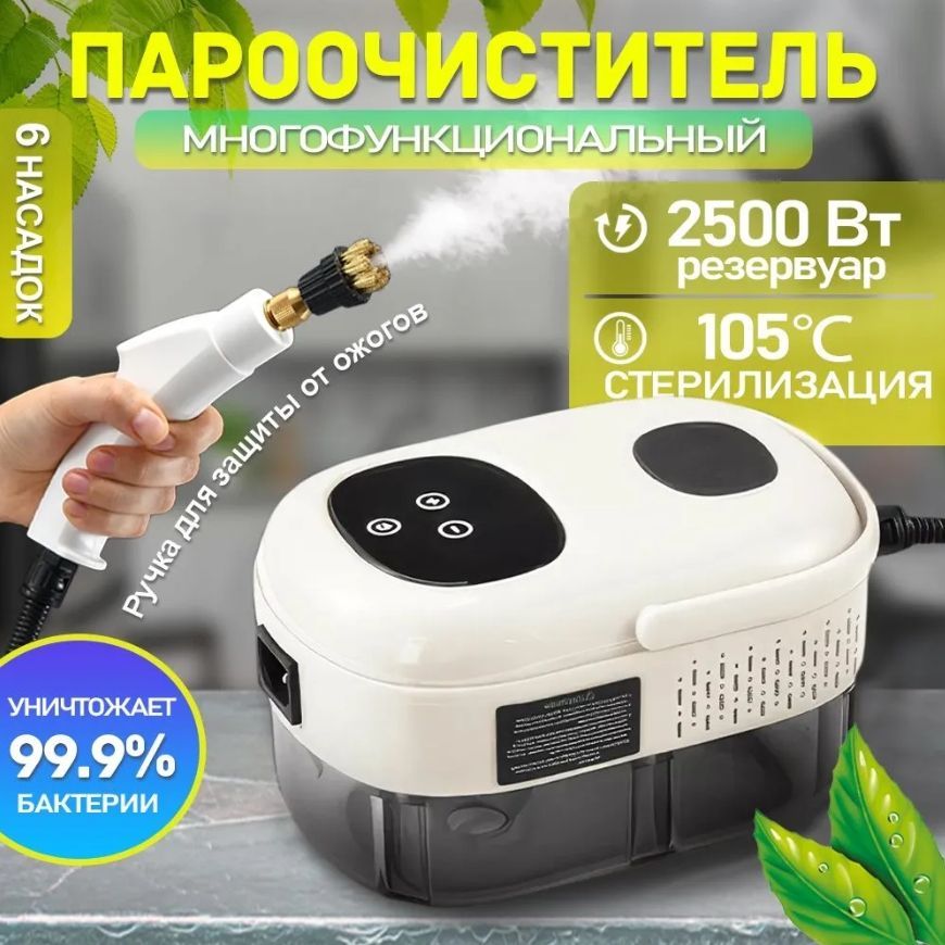 Профессиональный пароочиститель 0001 2500 Вт, насадки - 6 шт