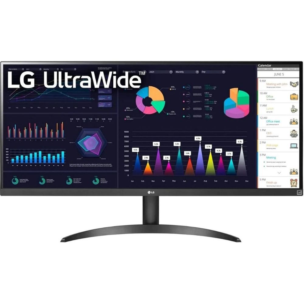 LG 34" Монитор LG 34WQ500-B, черный, черный