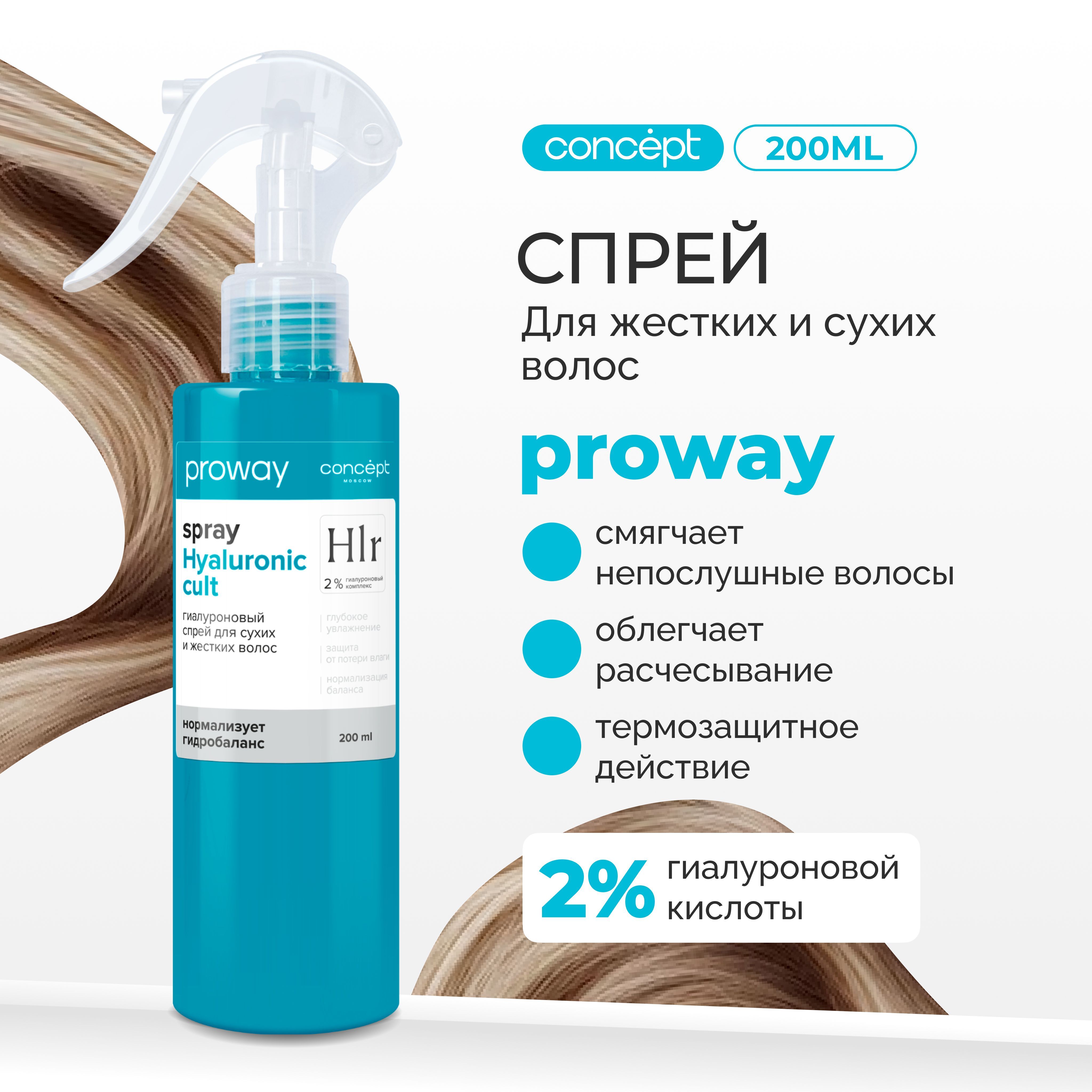 Спрей гиалуроновый для сухих и жестких волос, 200мл Concept ProWay