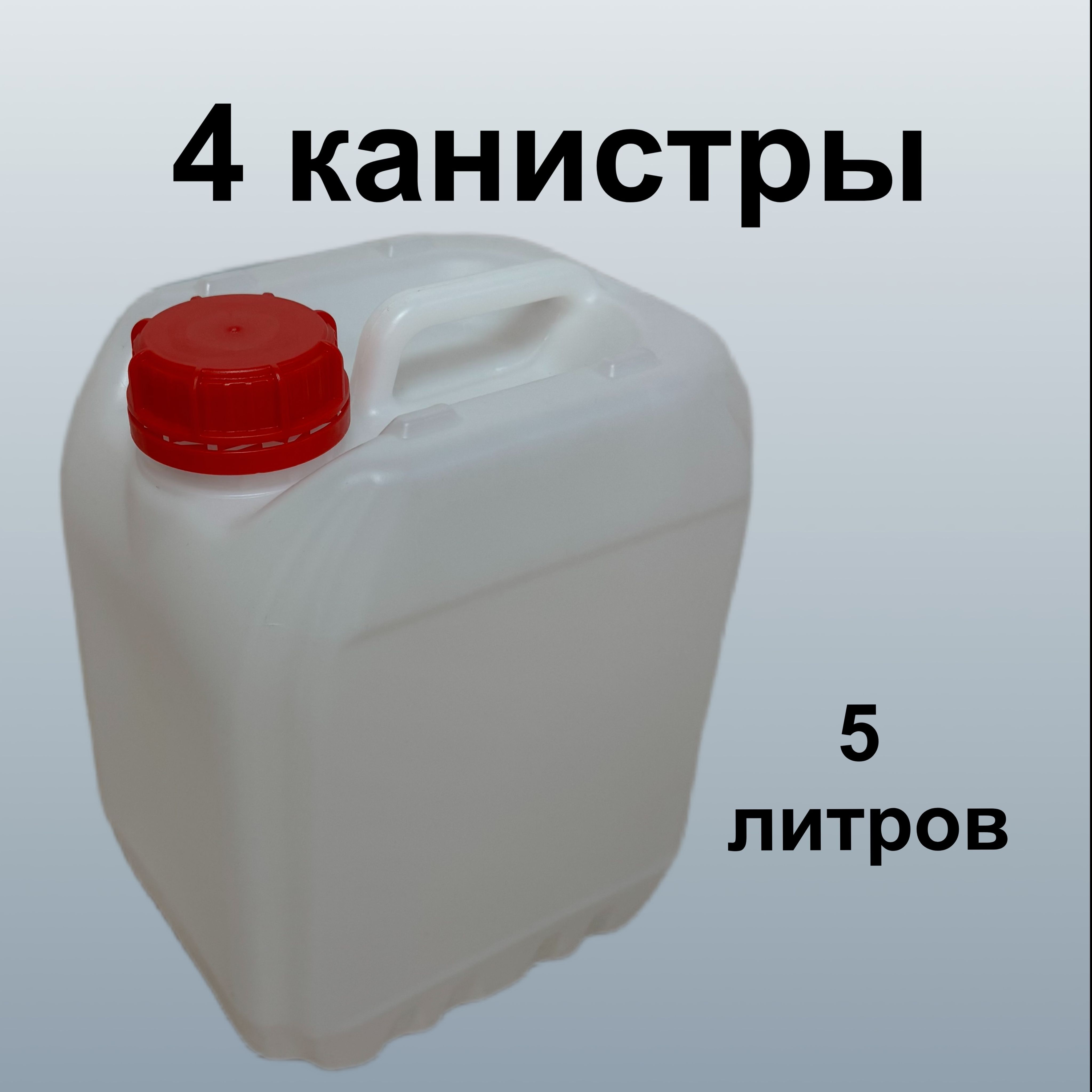 Канистра пластиковая ЕВРО 5л. 4 шт. для бензина, для воды, пищевая, штабелируемая