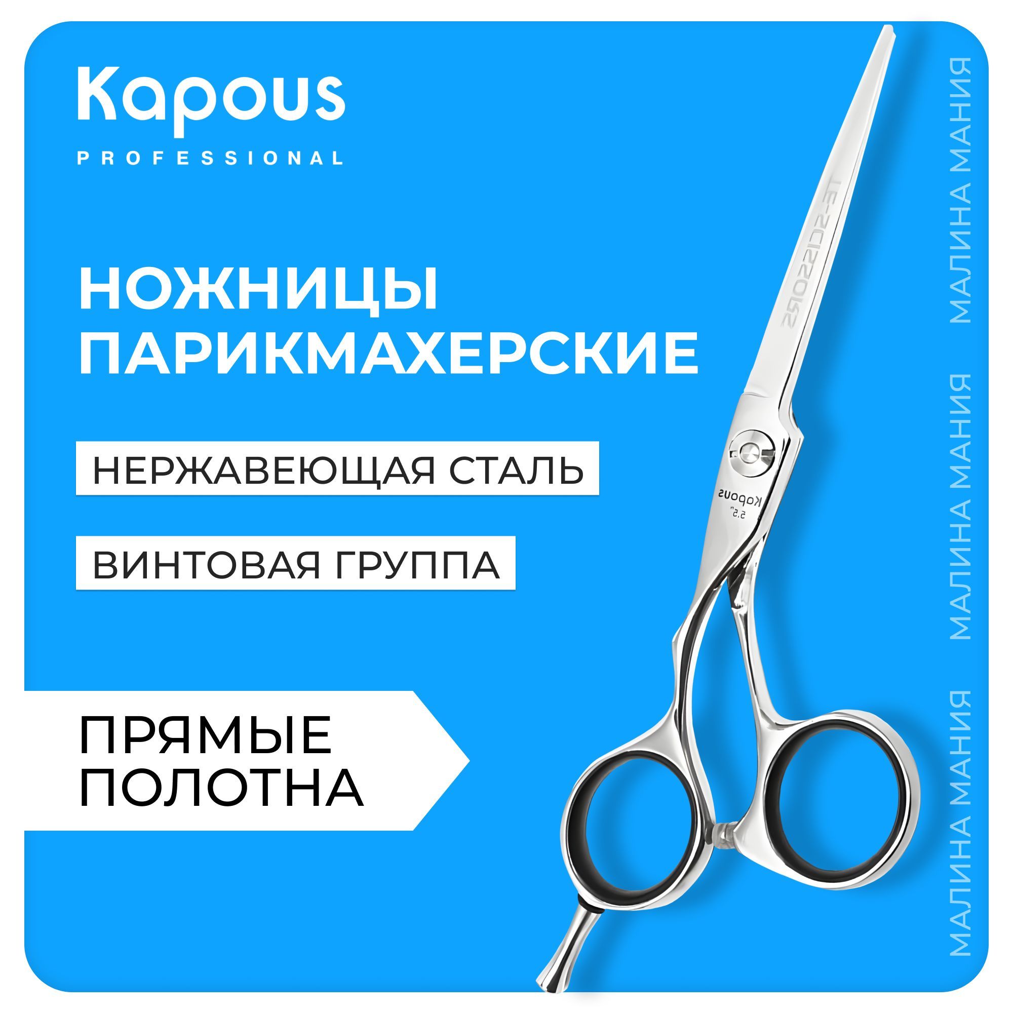 KAPOUS Ножницы парикмахерские TE-SCISSORS прямые 5,5 модель АК01/5,5