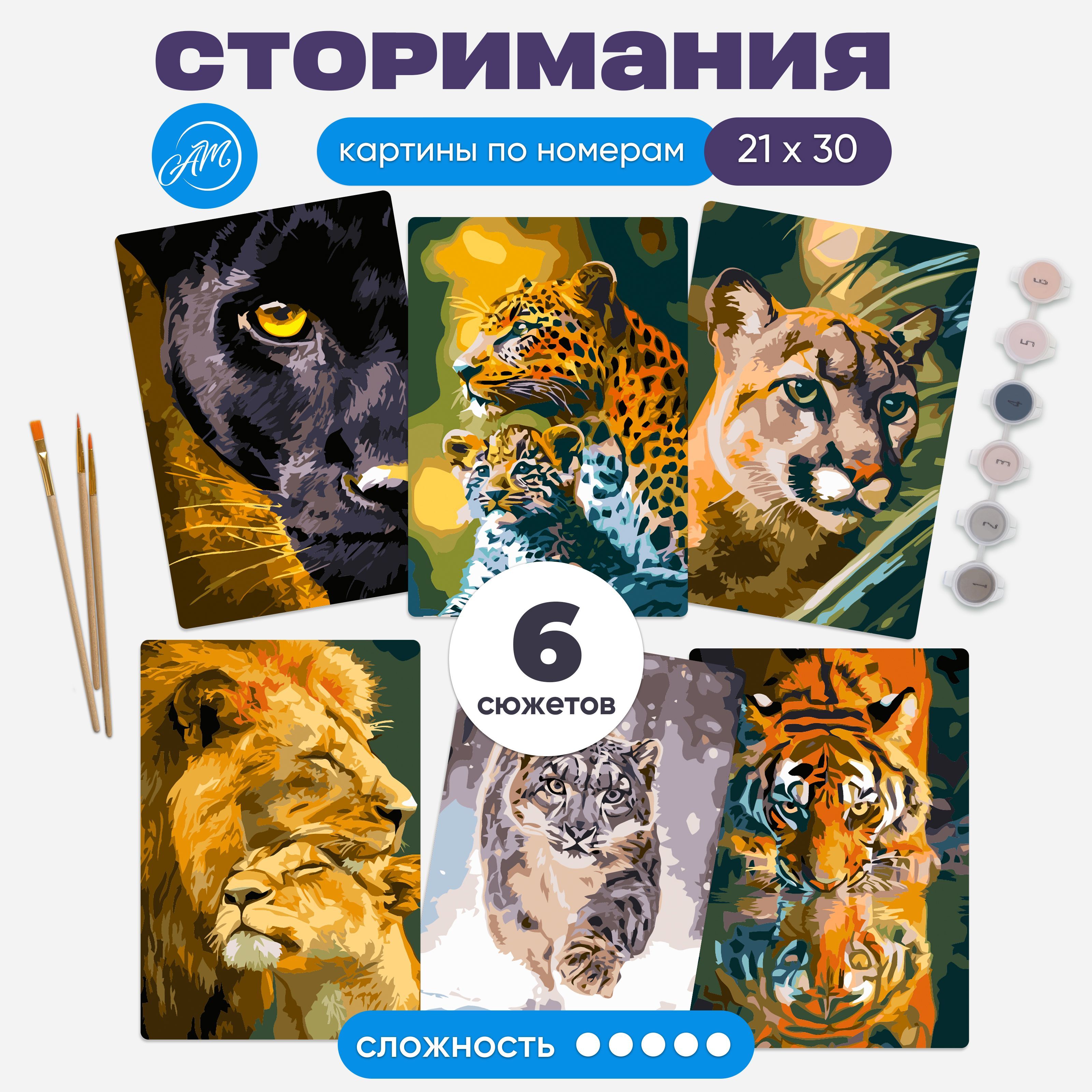 НаборкартинпономерамСториманияХищныекошки