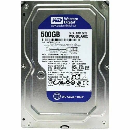 Western Digital 500 ГБ Внутренний жесткий диск (WD5000AAKX) 