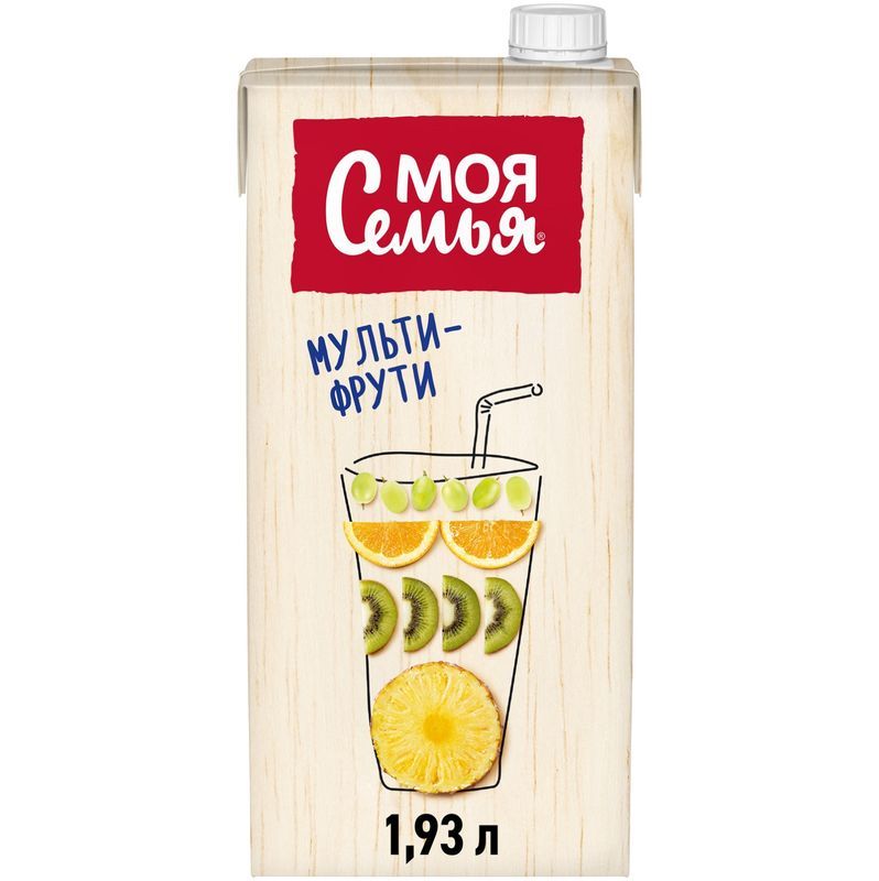 Напиток сокосодержащий Моя Семья Мульти-Фрути мультифруктовый, 1.93л