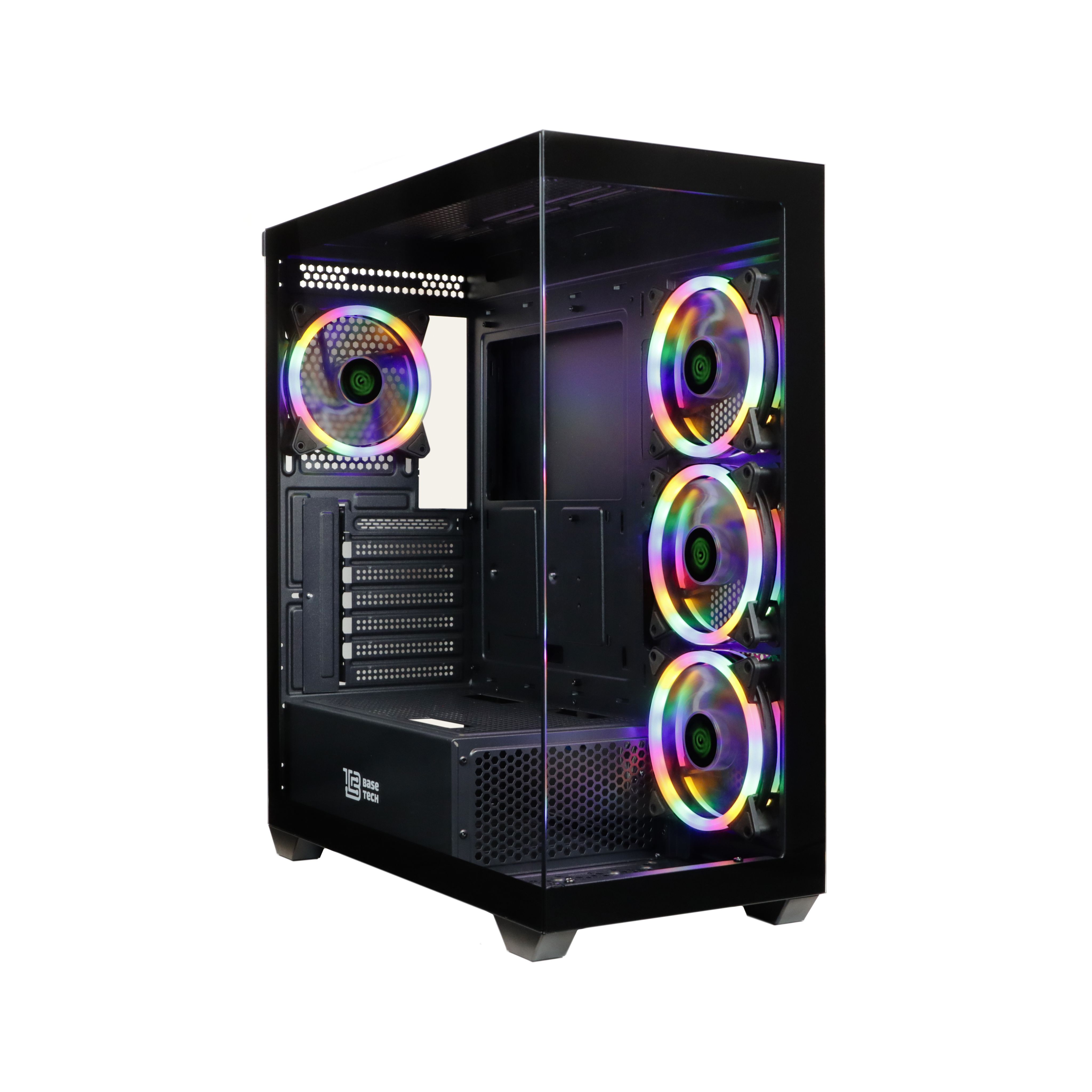 КорпусBaseTecheXtremeGFX-05ATX,Midi-Tower,безБПчерный(BT-GFX-05-TG-4F-RGB)