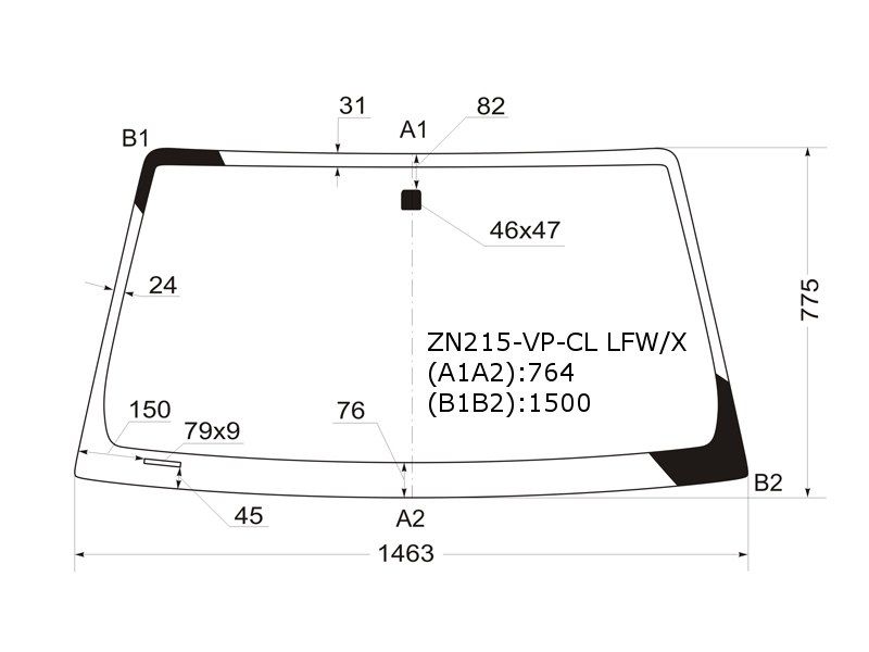 Стекло лобовое Toyota Hilux Pick Up и Fortuner (04-15), 4Runner и Hilux Surf (02-09)