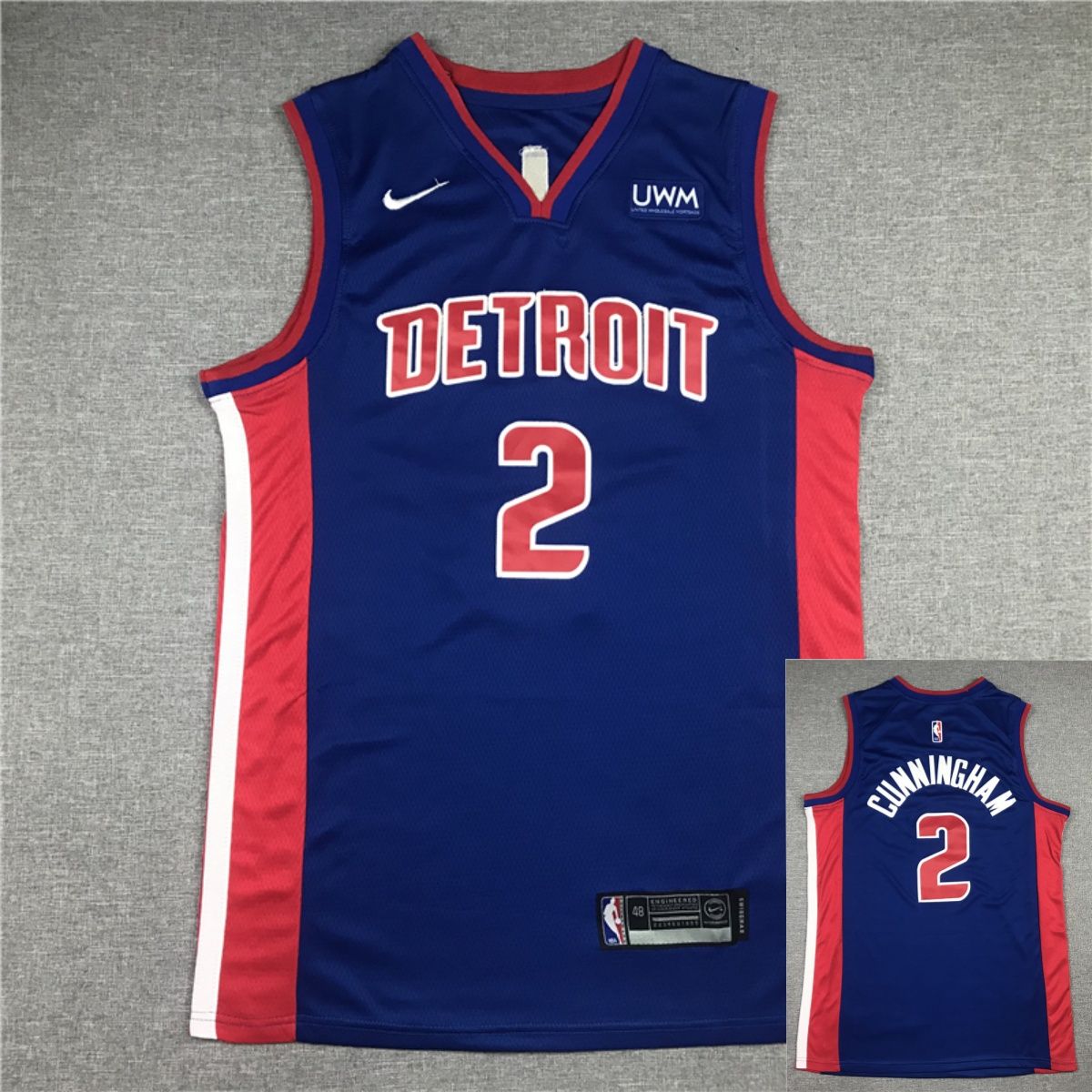 Форма баскетбольная NBA Jerseys Cade Cunningham Detroit Pistons Баскетбольный жилет спортивная рубашка