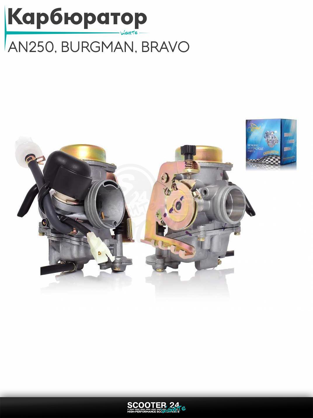 Карбюратор AN250, BURGMAN, BRAVO, SPEED GEAR, X-MAX +фильтр d30 "LIPAI"