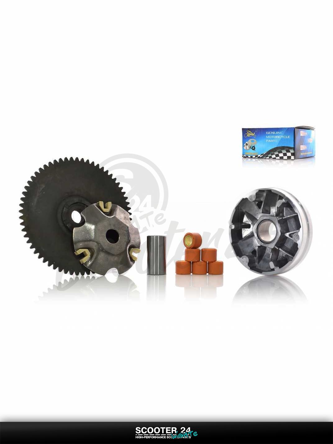 Вариатор передний на скутер Honda DIO AF 27 / 34 / Хонда Дио толстый вал + палец и щека "LIPAI"