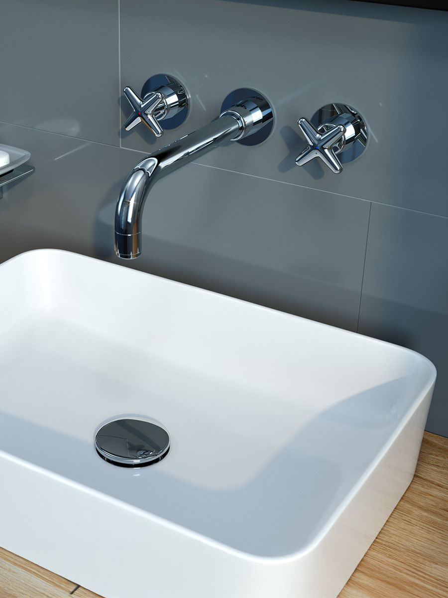 Фото товара на маркетплейсе ozon Встраиваемый смеситель для раковины, скрытый монтаж, латунь, хром, IDDIS, Acros, ACRSB00i65