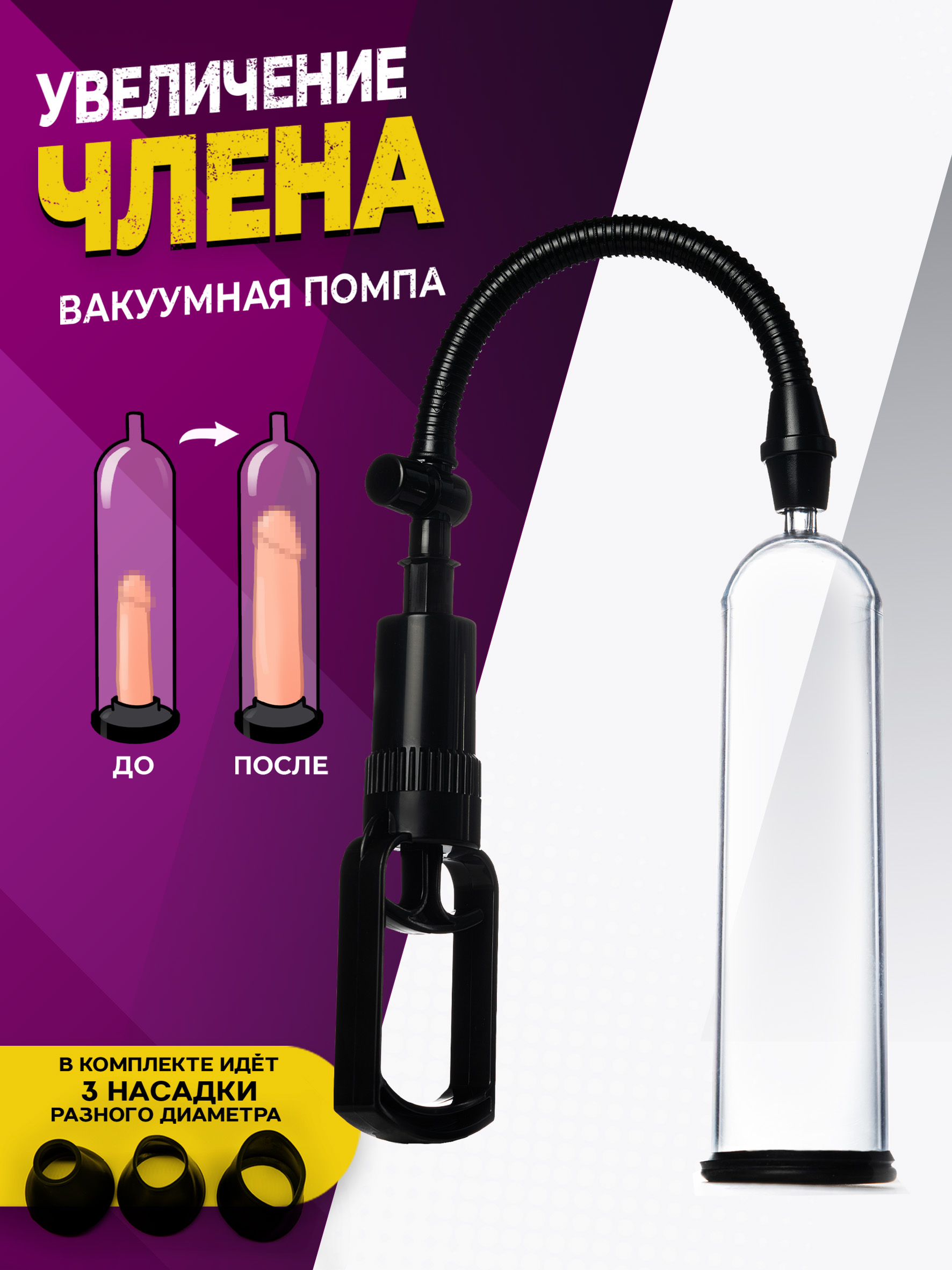 Вакуумная помпа для увеличения члена, пениса, секс игрушки для мужчин, 18+  купить на OZON по низкой цене (706588329)