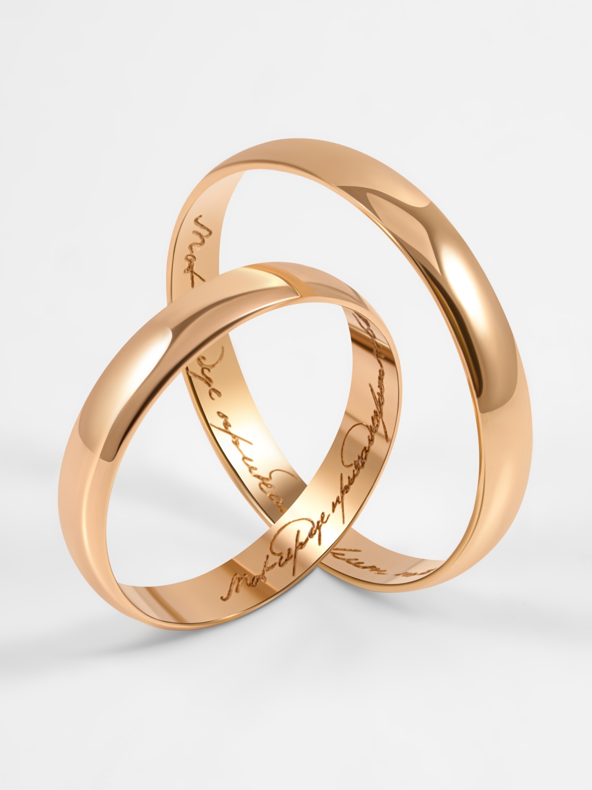 Обручальное кольцо золото 585 с гравировкой, ширина 3 мм