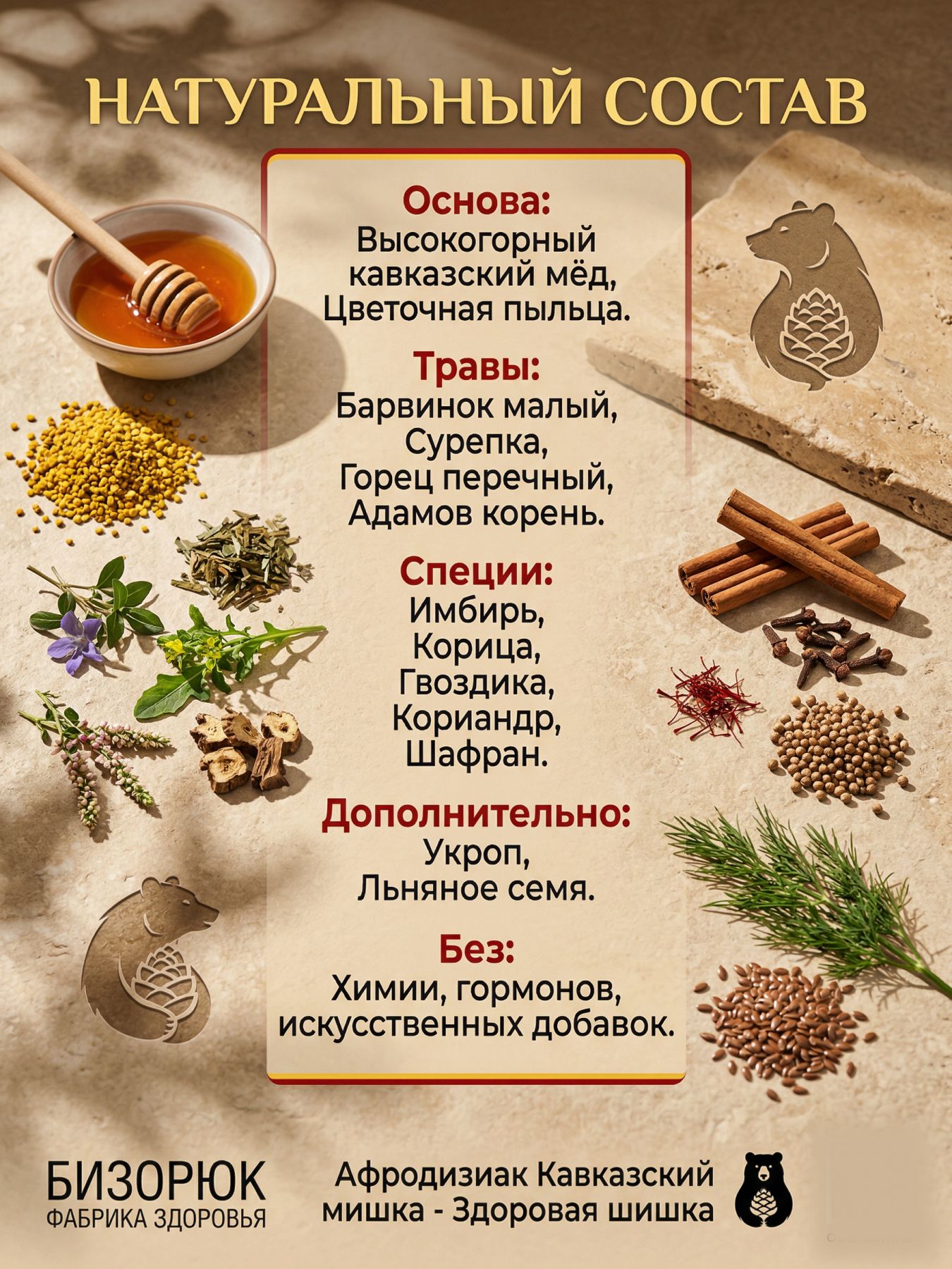 Афродизиак Кавказский мишка- Здоровая шишка