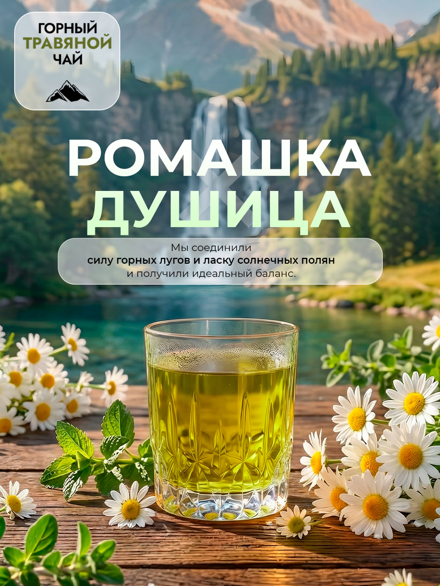 Горный чай травяной Ромашка и душица