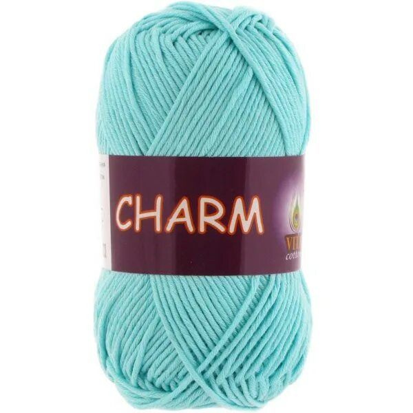 Пряжа Vita cotton Charm (Вита Шарм) цвет 4185 голубая бирюза 50гр/106 м. (100% мерсеризованный хлопок) #1