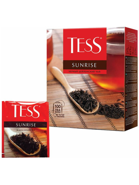 Чай черный Tess Ceylon Санрайз, 100 пакетиков по 1,8 г - купить с ...