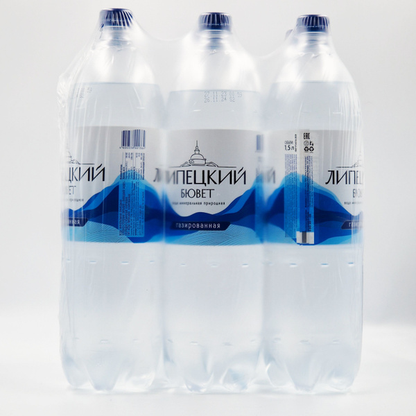 Липецкий бювет Вода Минеральная Газированная 1500мл. 6шт - купить с ...