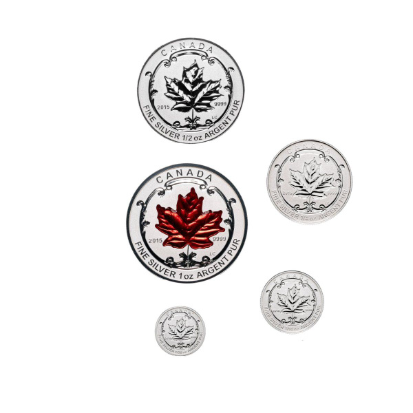 коллекция серебряных монет разных стран панда филармоникер кленовый лист