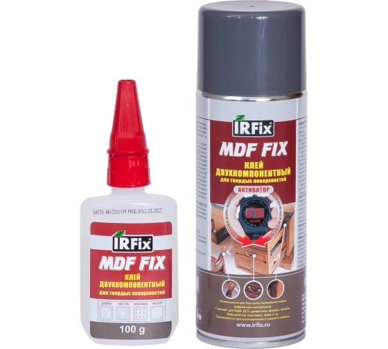 Клей двухкомпонентный цианоакрилатный IRFix MDF FIX (400 мл /100 гр ...