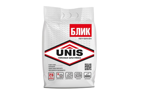 Шпаклевка гипсовая Unis Блик 5 кг купить по низкой цене с доставкой в ...