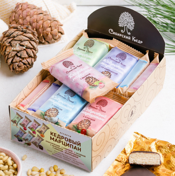 Конфеты Кедровый марципан ассорти 7 вкусов 720г Сибирский кедр 18 ...