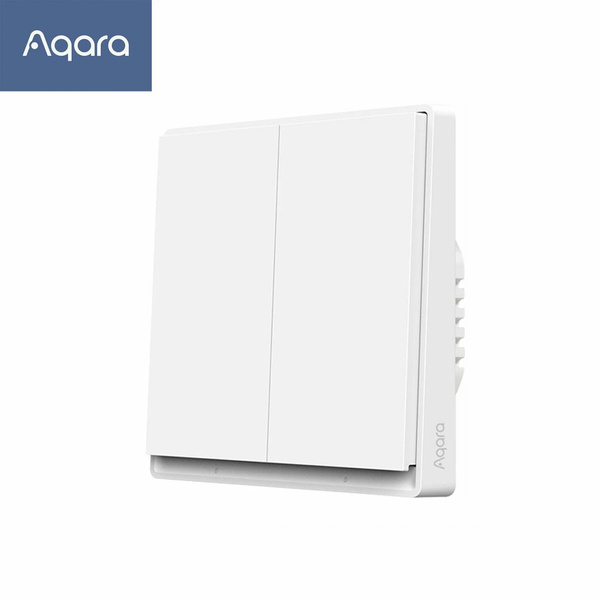 Умный выключатель Aqara E1 двухклавишный с нулевой линией ZigBee 3.0 ...