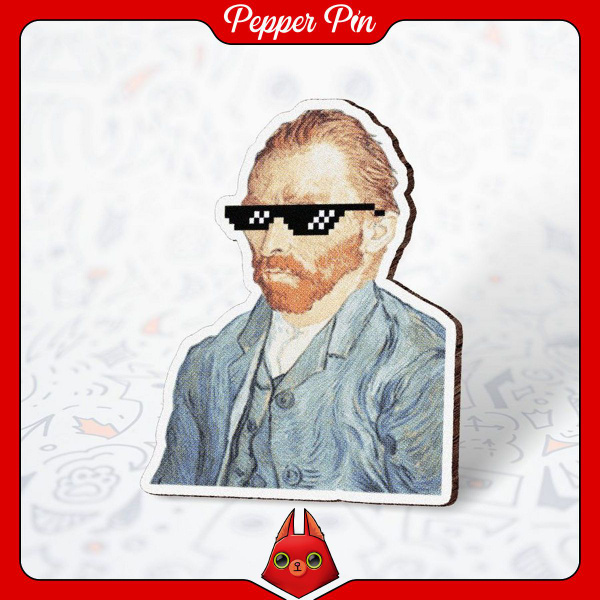 Деревянный значок на рюкзак Ван Гог - купить с доставкой по выгодным ...