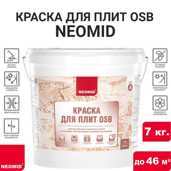 Краска для плит OSB и SIP панелей NEOMID, 7 кг. - купить с доставкой по ...