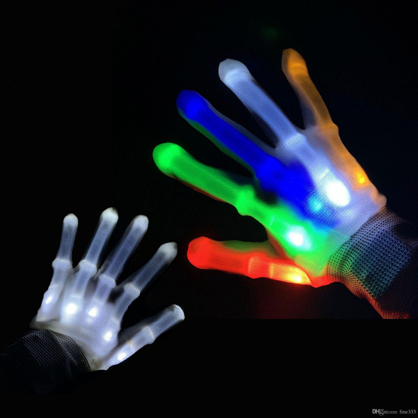 Перчатки светящиеся / светодиодные LED перчатки, 6 режимов - купить по ...